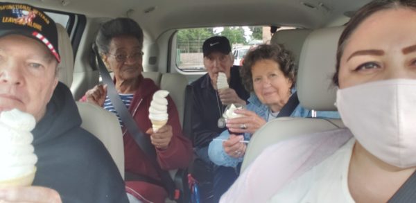 group outing for ice cream using our transportation services
